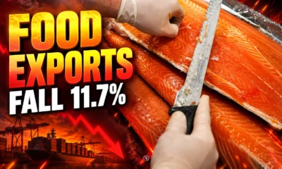 UK food export volumes fall 11.7% in H1 2026