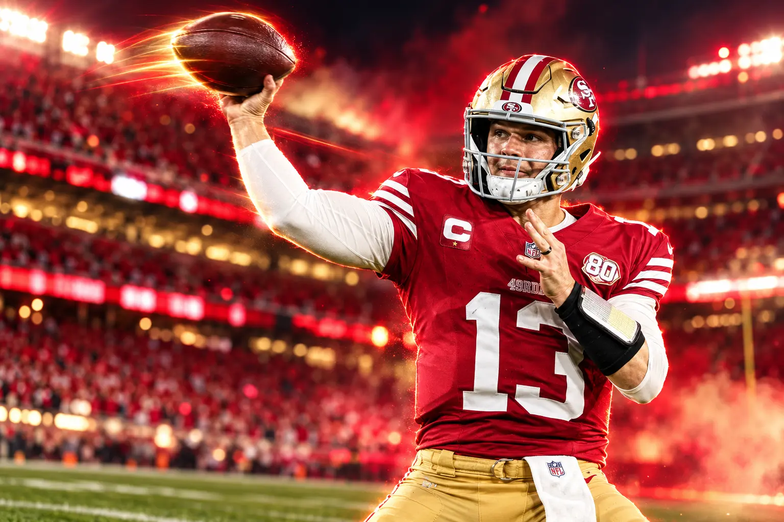 Brock Purdy 49ers passer rating record vs Commanders