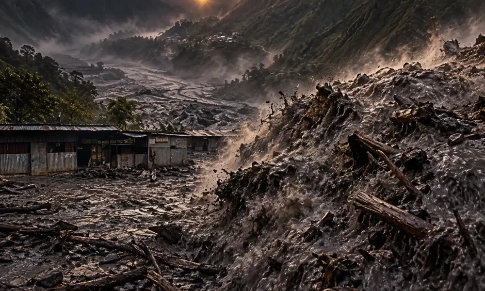 Budhi Gandaki Gorkha flood five missing hydropower camp