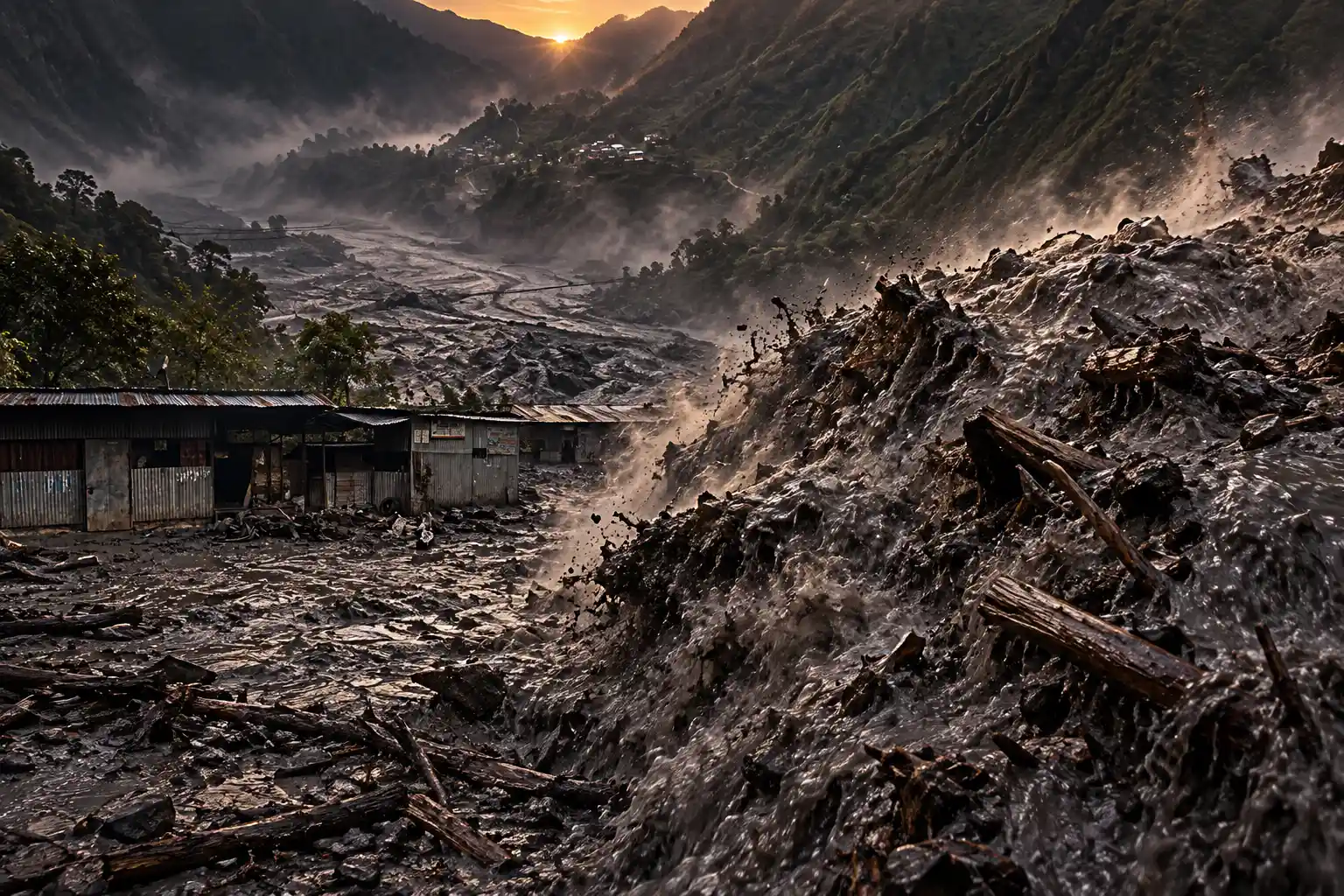 Budhi Gandaki Gorkha flood five missing hydropower camp