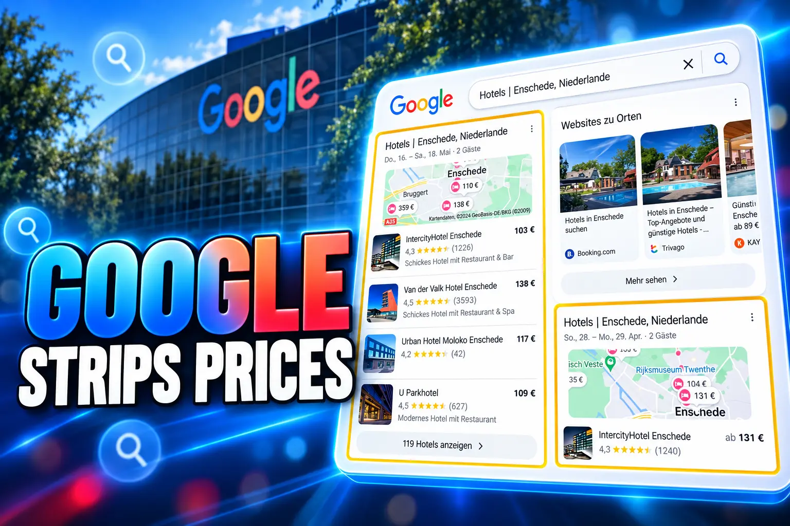 Google strips live hotel prices from Europe search