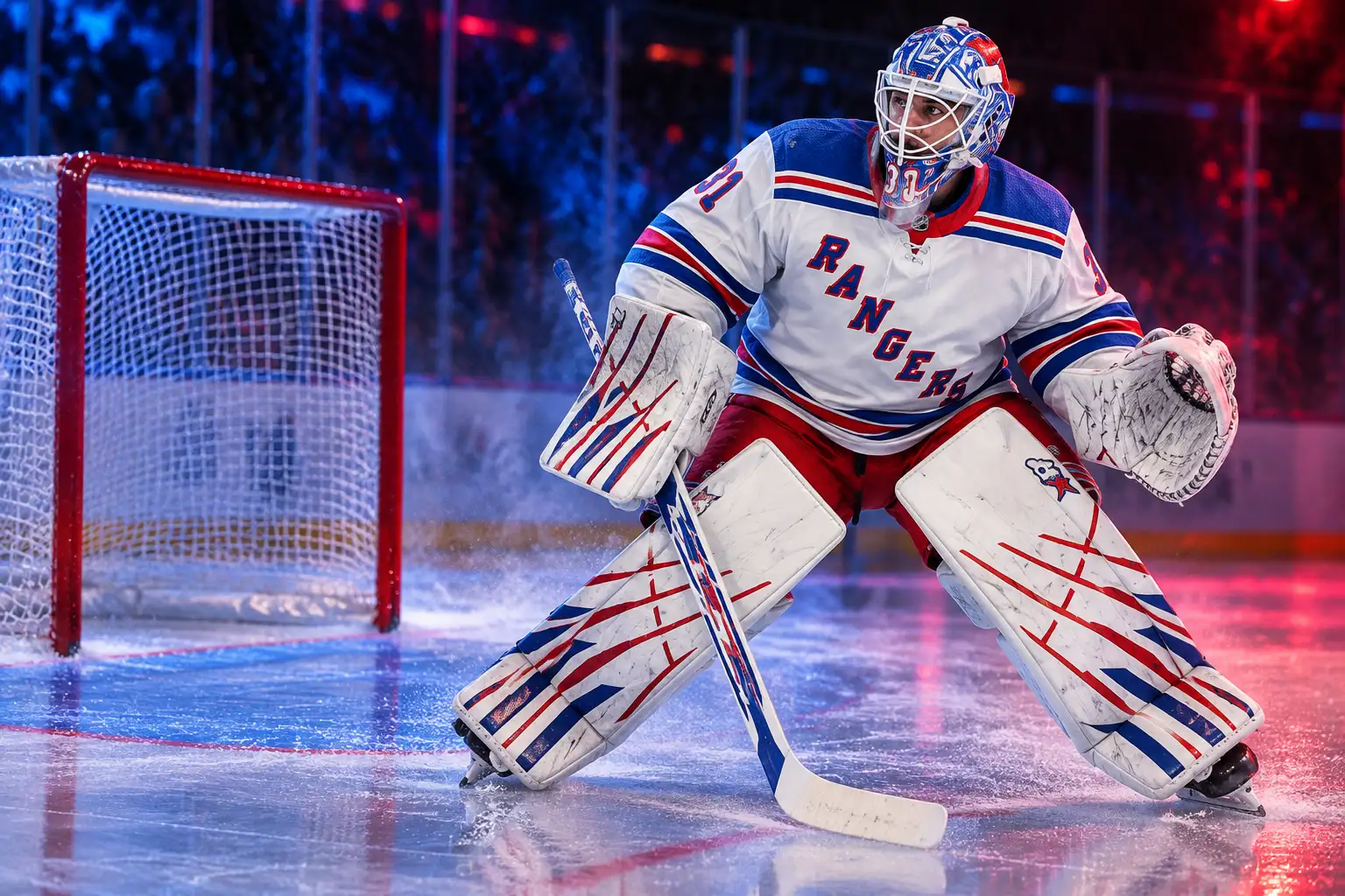 Igor Shesterkin Rangers right-leg injury vs Capitals