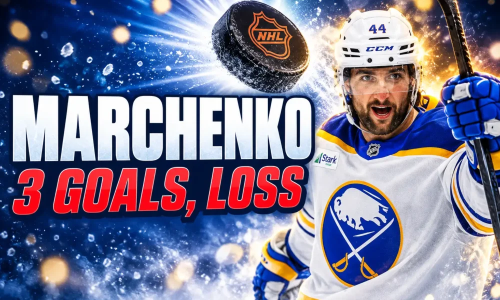 Kirill Marchenko hat trick Maple Leafs Sabres overtime