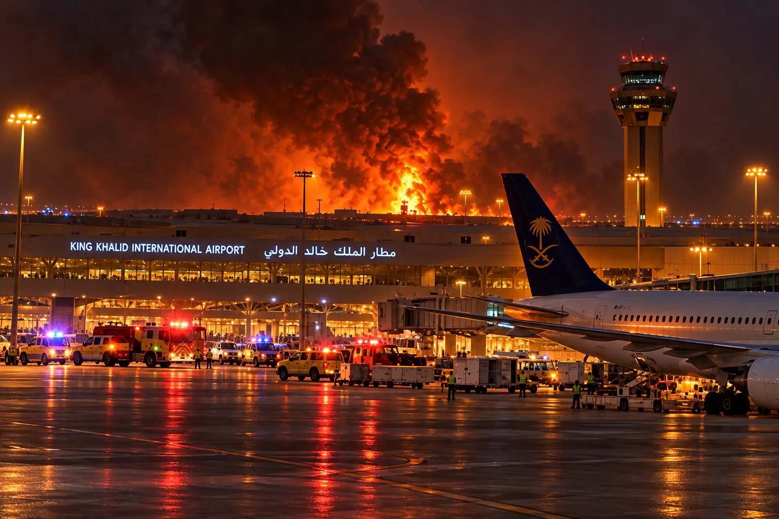 Riyadh King Khalid airport Houthi missile attack